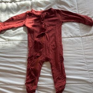 Cozy Kids Footie in Warm Red